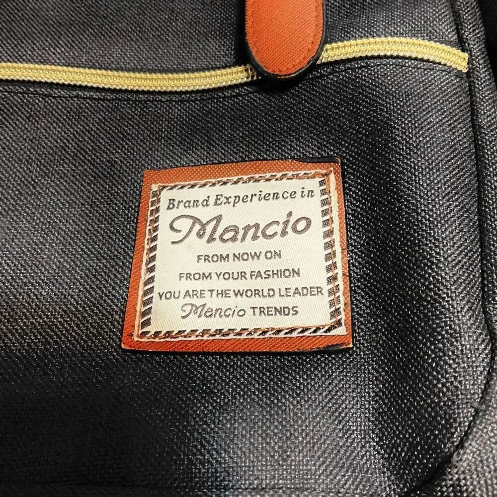 Mancio Vintage Laptop Backpack. Grey Black. NWOT.
